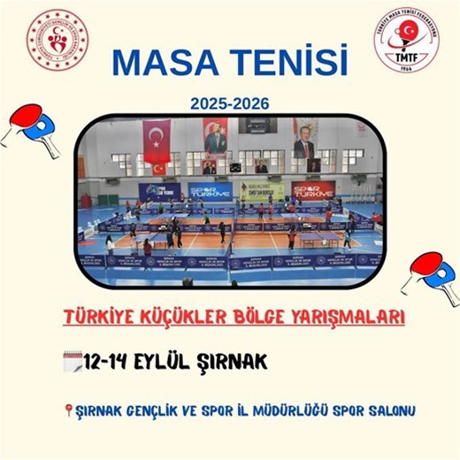 KULÜPLER ARASI MASA TENİSİ ŞAMPİYANASI ŞIRNAK'TA.