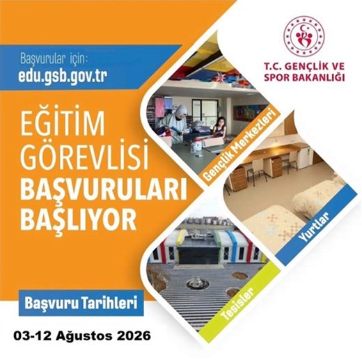 EĞİTİM GÖREVLİSİ BAŞVURULARI BAŞLIYOR.